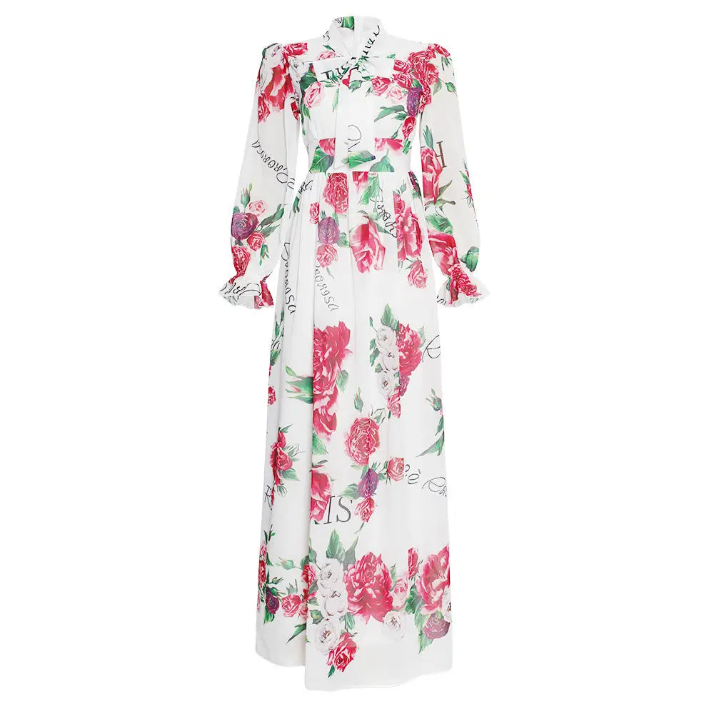 African Clothing Women's Chiffon Print Big Swing Dress Long Skirt Beauty hair & fashionfj