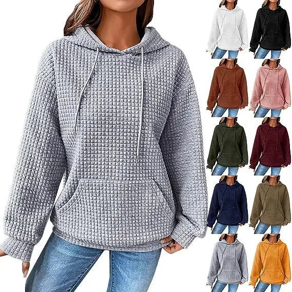 Women's Loose Casual Solid Color Long-sleeved Sweater Beauty hair & fashionfj