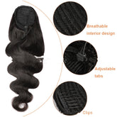 Natural Black Drawstring Ponytail Human Wigs Beauty hair & fashionfj