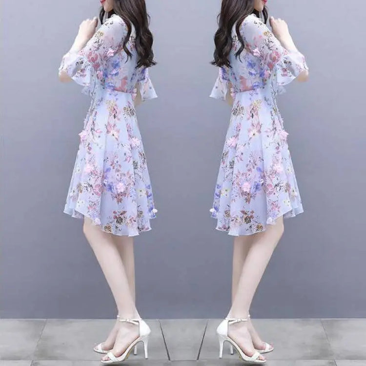 Summer Fairy Skirt, Summer Thin, Printed Chiffon Skirt, Waist, Super Fairy, Gentle Wind Beauty hair & fashionfj