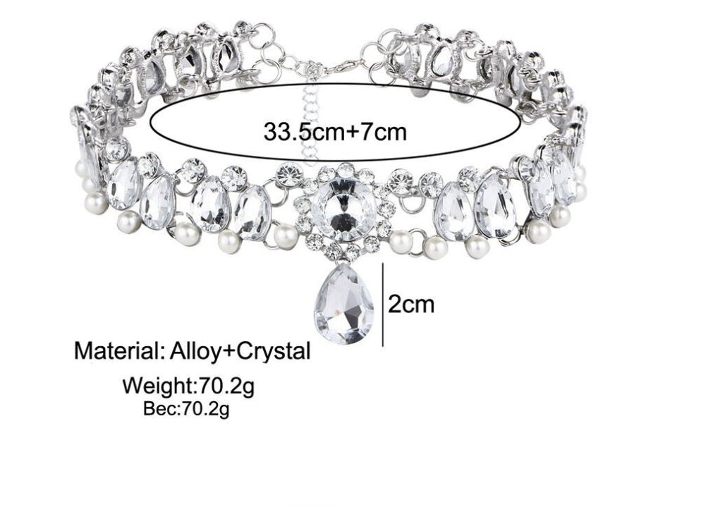 Ocean Goddess Crystal Choker Necklace Beauty hair & fashionfj