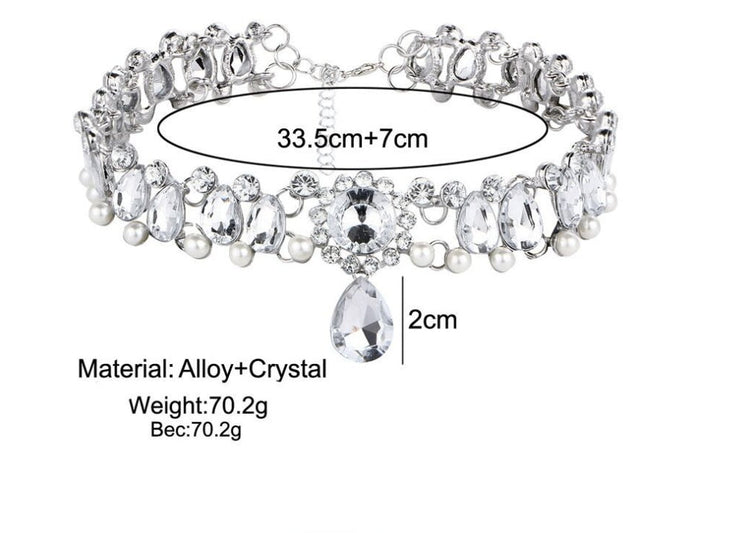 Ocean Goddess Crystal Choker Necklace Beauty hair & fashionfj