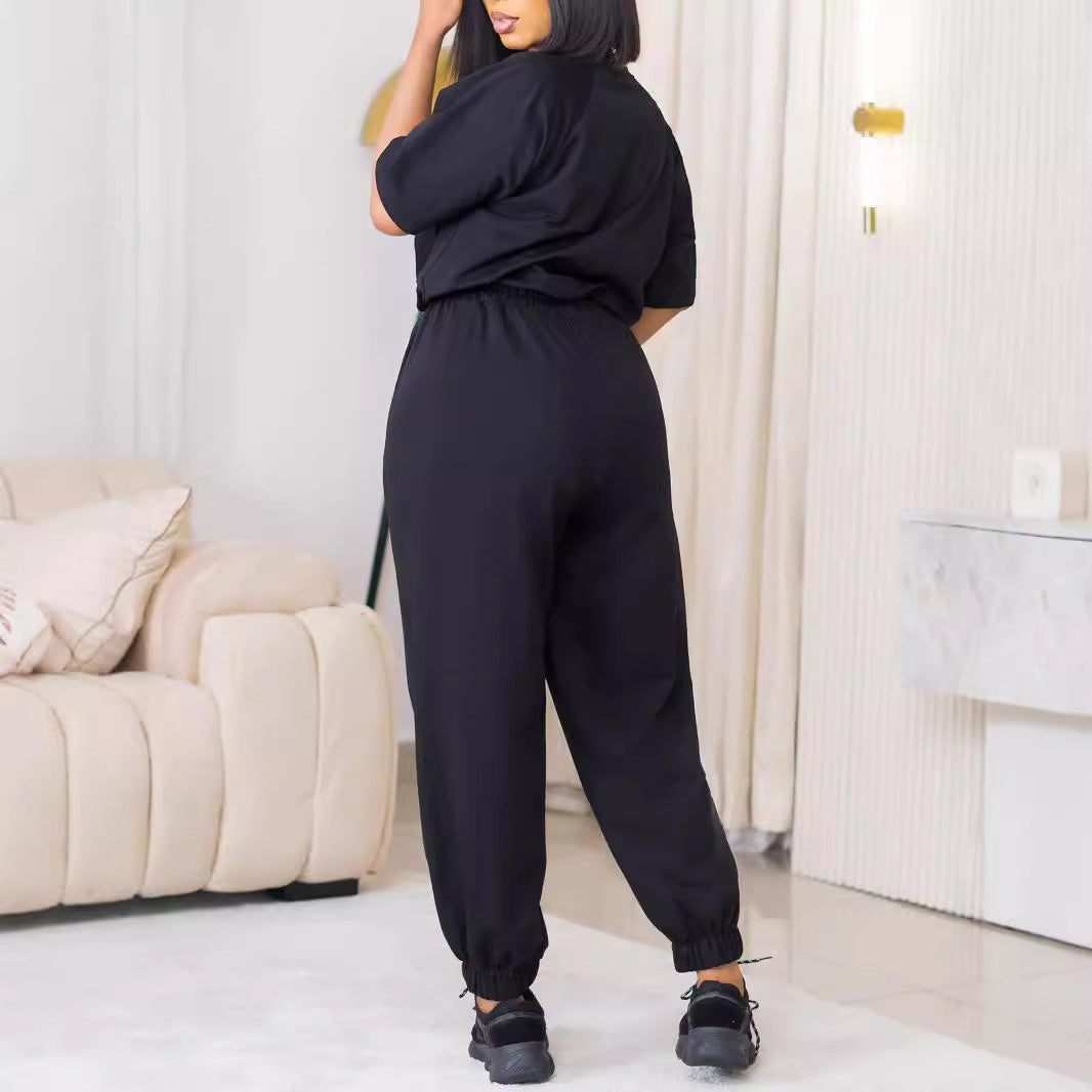 European And American Leisure Loose Fashion Ladies Two-piece Set Beauty hair & fashionfj