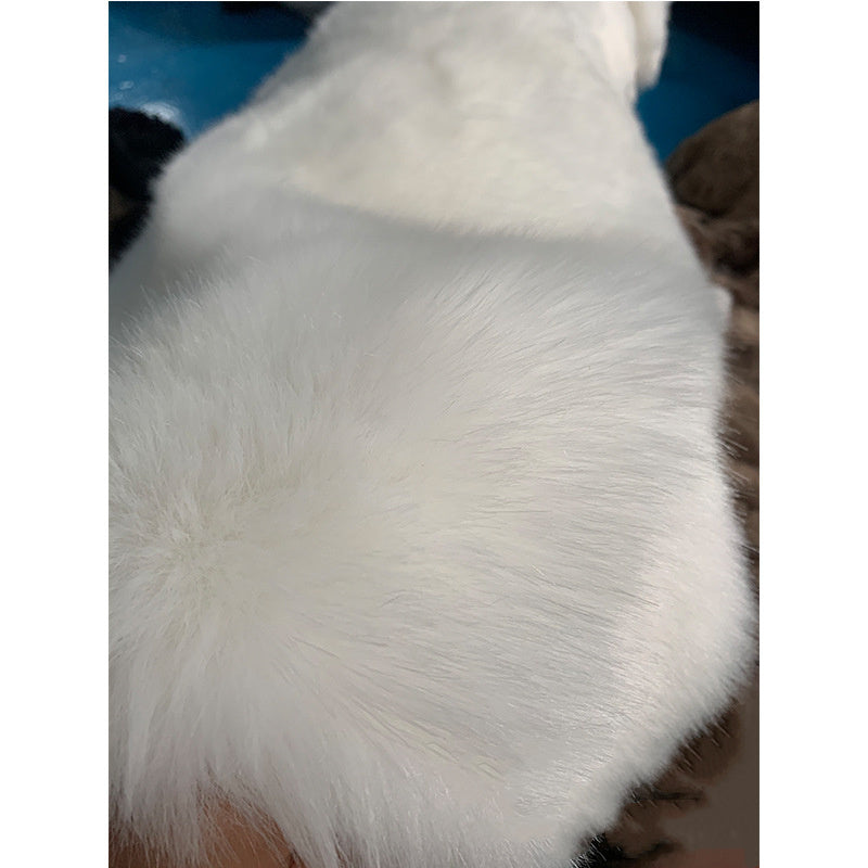 European And American Short Hooded Fur Coat