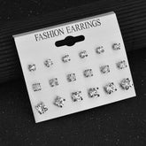 Earrings Round 9-piece Earings Set Beauty hair & fashionfj