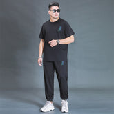 Oversized T-shirt And Trousers Two-piece Fat Casual Sports Suit Beauty hair & fashionfj