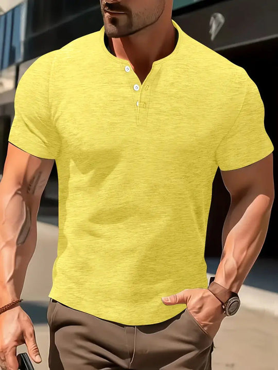 Men's Solid Color Casual Fashion Short Sleeved Shirt Beauty hair & fashionfj