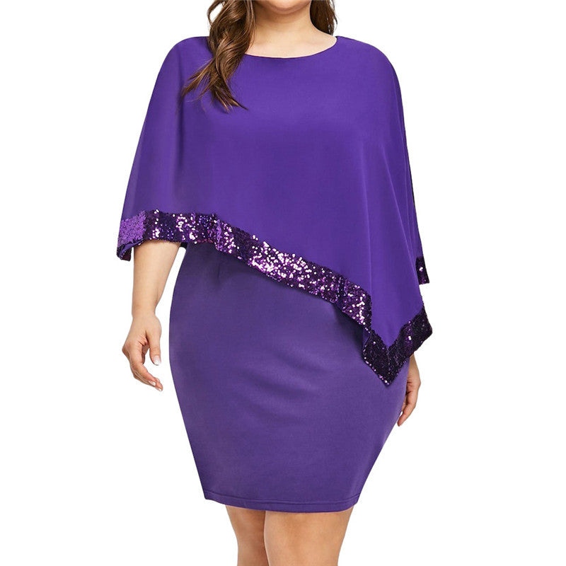 Chiffon dress with irregular sequins Beauty hair & fashionfj