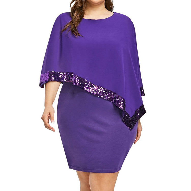 Chiffon dress with irregular sequins Beauty hair & fashionfj