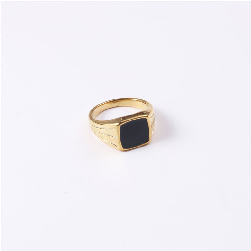 Titanium steel plated gold ring for women Beauty hair & fashionfj
