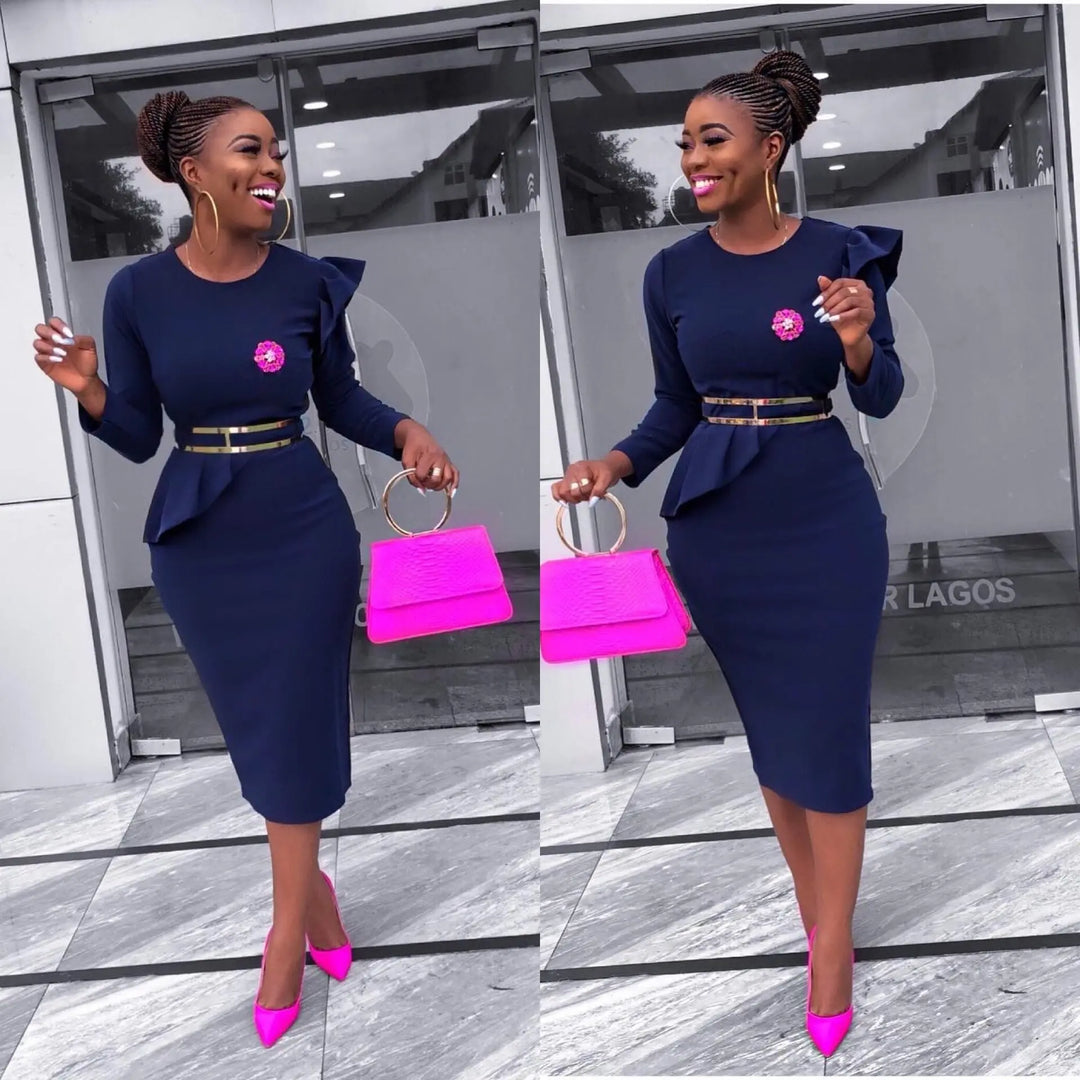 Wooden ear dress with belt Beauty hair & fashionfj