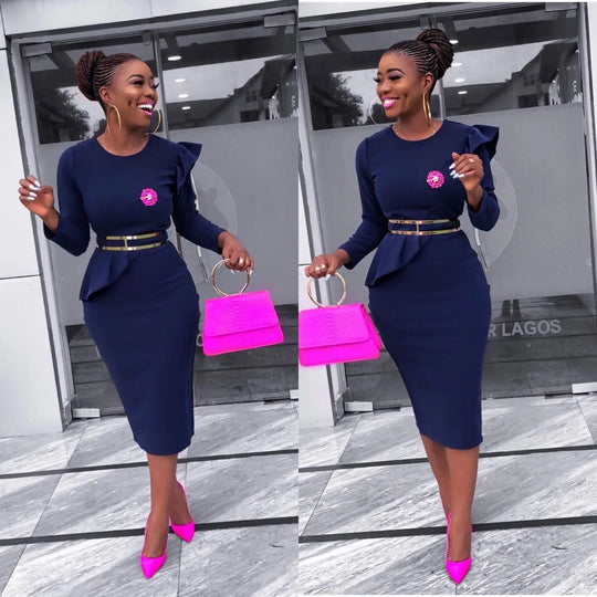 Wooden ear dress with belt Beauty hair & fashionfj