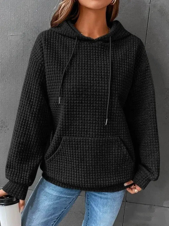 Women's Loose Casual Solid Color Long-sleeved Sweater Beauty hair & fashionfj