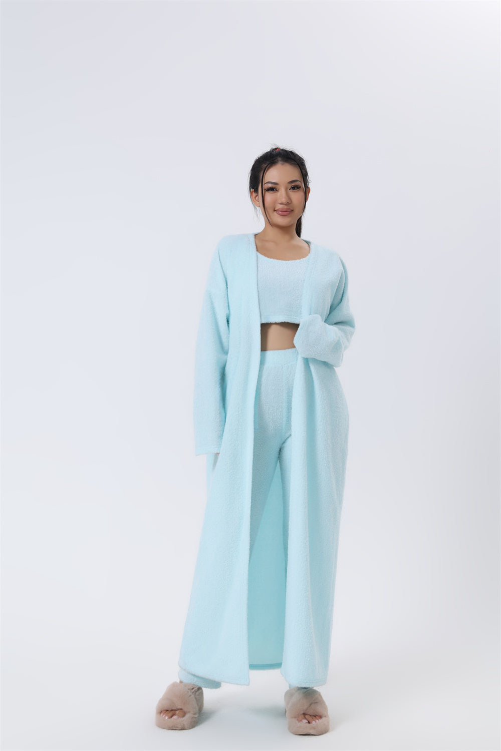 Cozy Pajama Set, 3 Piece Lounge Set, Cute Loungewear, Warm Suit Sets, Matching Set, Lounge Set, 3 Piece Pant Sets, Women Winter Dress Beauty hair & fashionfj