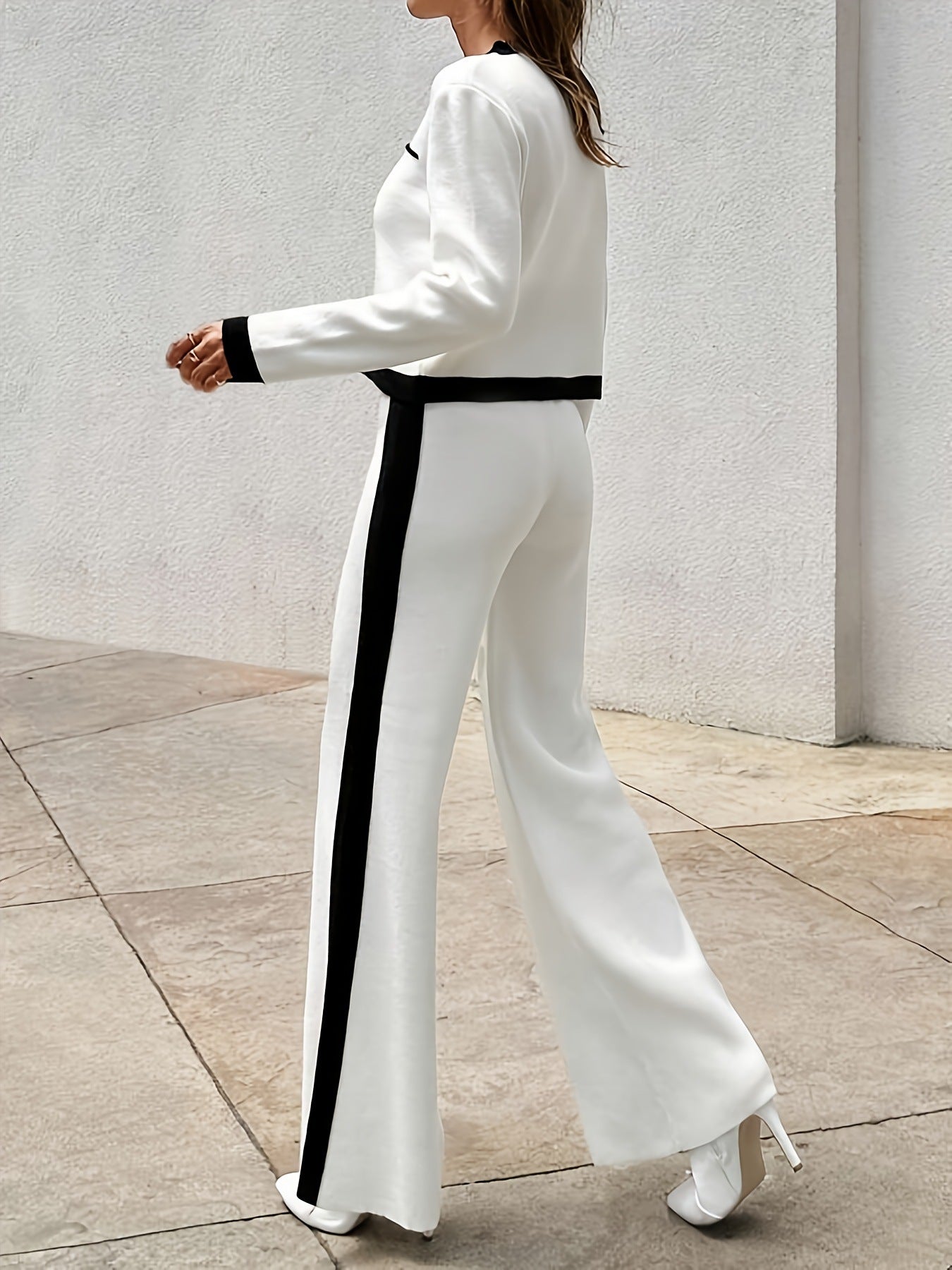 New Elegant Style Round Neck Long-sleeve Suit Beauty hair & fashionfj