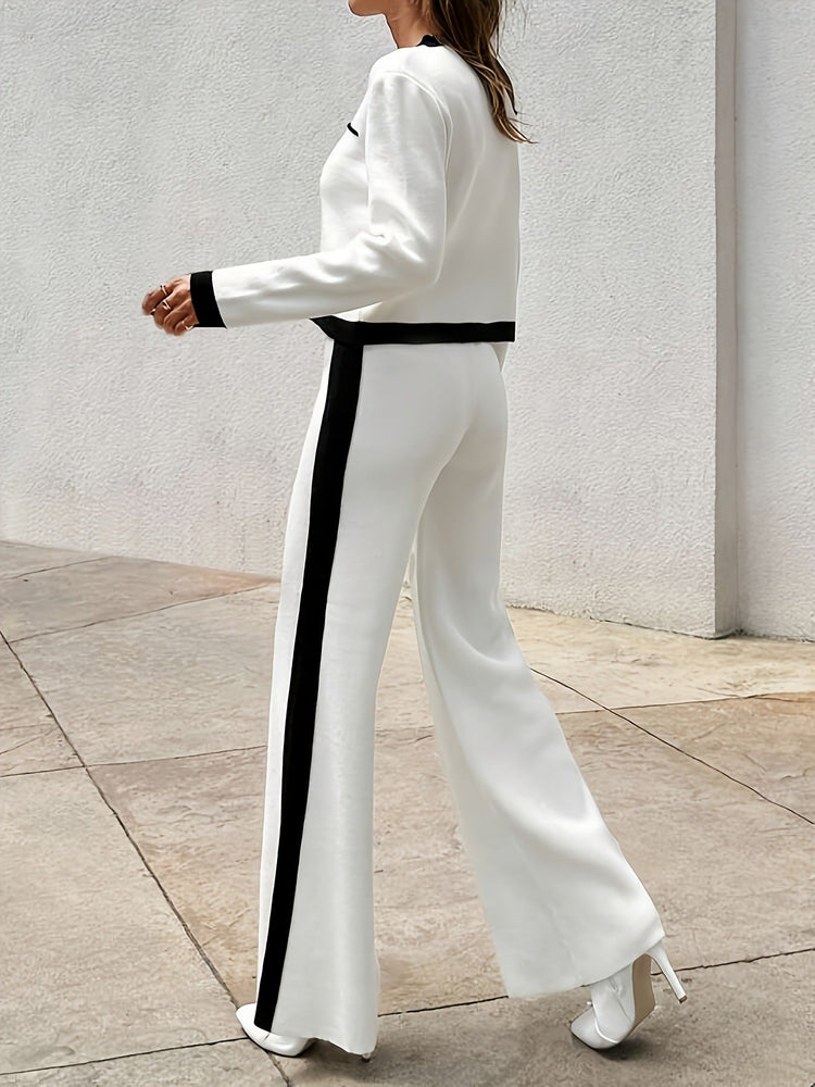 New Elegant Style Round Neck Long-sleeve Suit Beauty hair & fashionfj