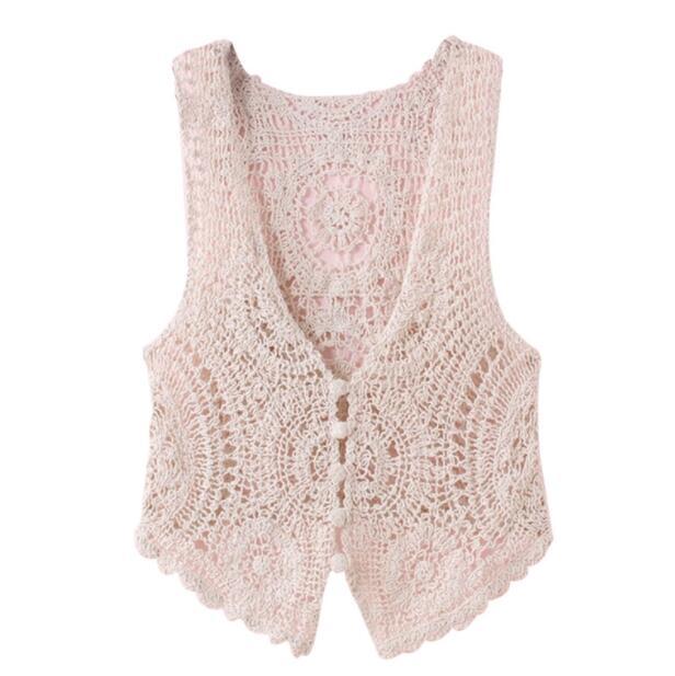 Ladies Summer Hollow Lace Thin Vest Beauty hair & fashionfj