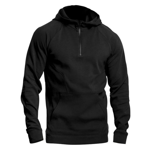 Cross-border Ebay New Long Sleeve Sweater Leisure Pullover Hooded Half Zipper Block Brushed Hoody Men Beauty hair & fashionfj