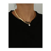 Brass 18k Real Gold Plated White Gold Real Snake Bone Chain Necklace Beauty hair & fashionfj