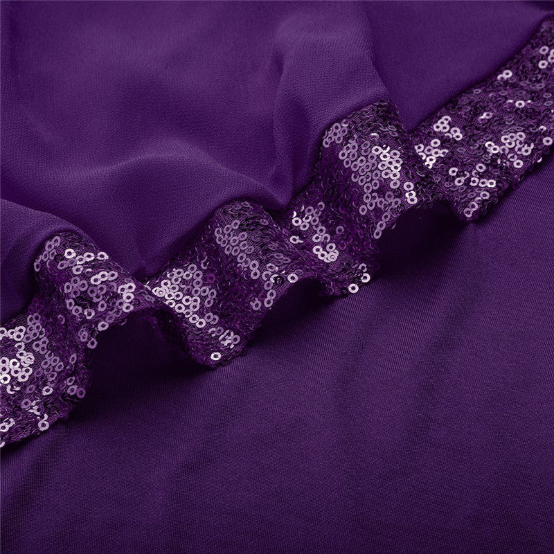 Chiffon dress with irregular sequins Beauty hair & fashionfj