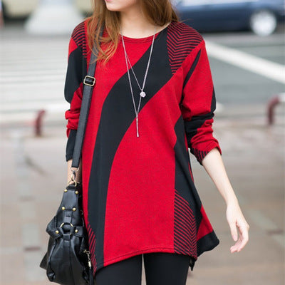Geometric long sleeve T-shirt Beauty hair & fashionfj