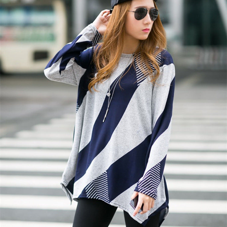 Geometric long sleeve T-shirt Beauty hair & fashionfj