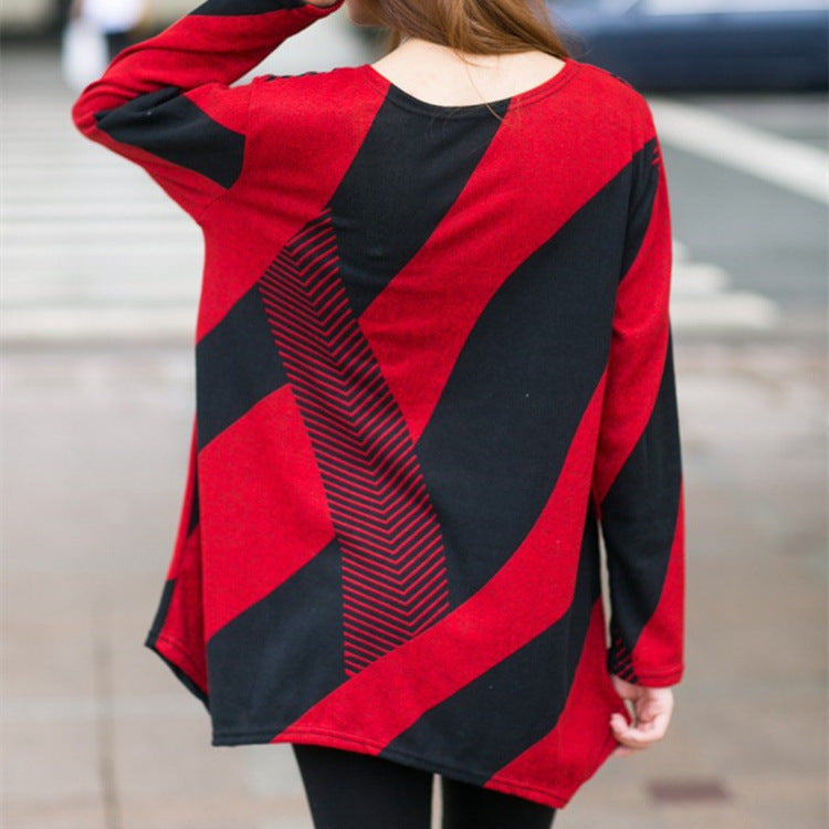 Geometric long sleeve T-shirt Beauty hair & fashionfj