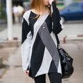Geometric long sleeve T-shirt Beauty hair & fashionfj