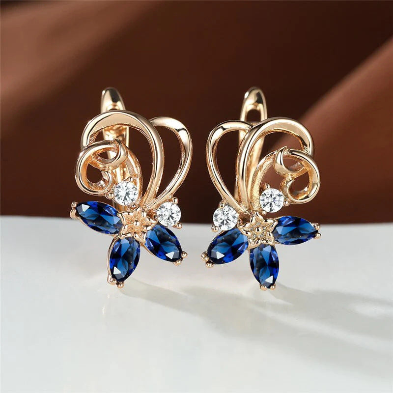 Flower Series Gold Earrings For Women Beauty hair & fashionfj