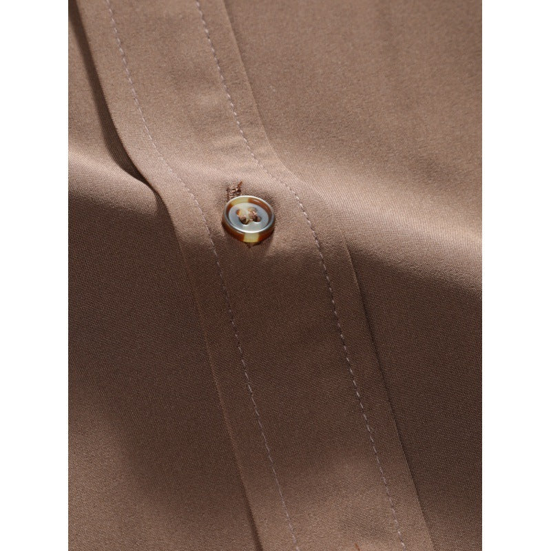 Men's Short-sleeved Shirt Solid Color Summer Beauty hair & fashionfj