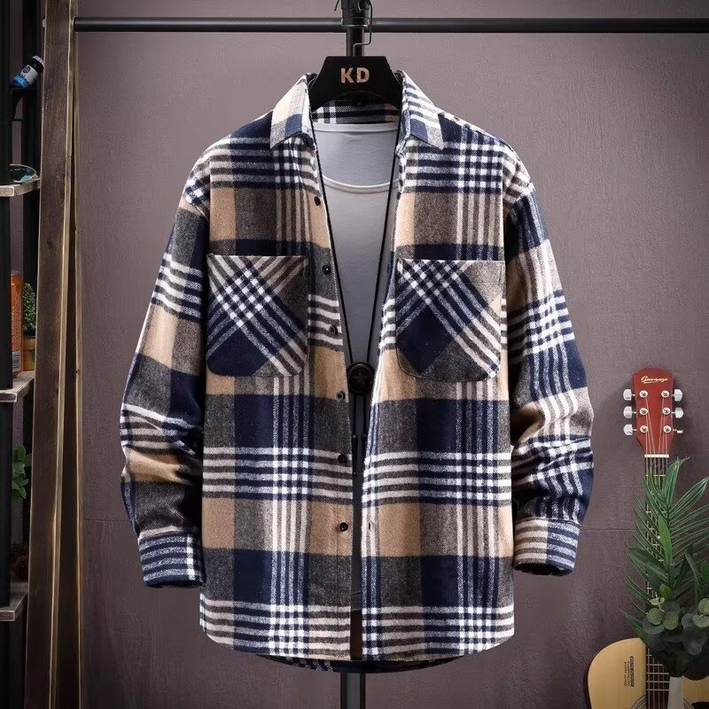 Handsome Lapels Shirt Coat Trendy Men Beauty hair & fashionfj