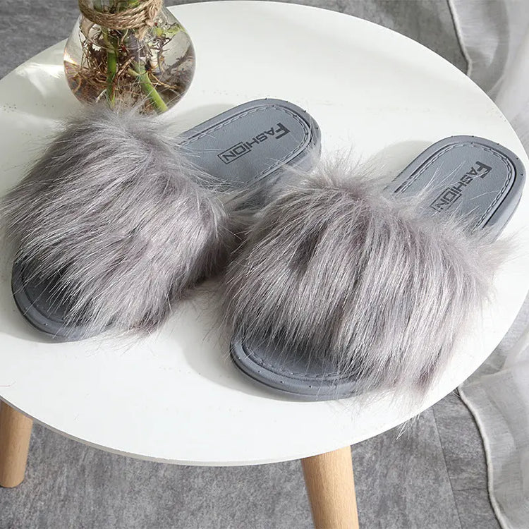 2021 New Style Slippers female hair slippers fashion outside wear Maomao shoes ladies hair cool slippers wholesale Beauty hair & fashionfj