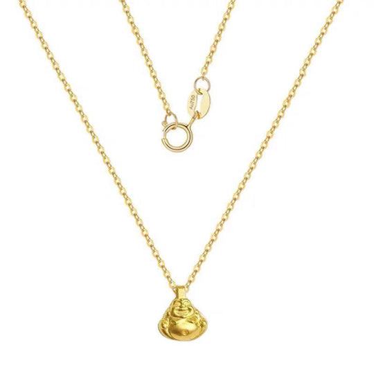 Yellow Gold Buddha Pendant 18K Gold Necklace Beauty hair & fashionfj