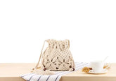 Knitted Tassel Bag Beach Women Bag woven Bag Beauty hair & fashionfj