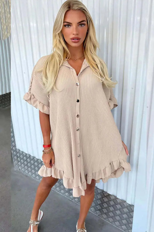 Ladies Pleated Dress Beauty hair & fashionfj
