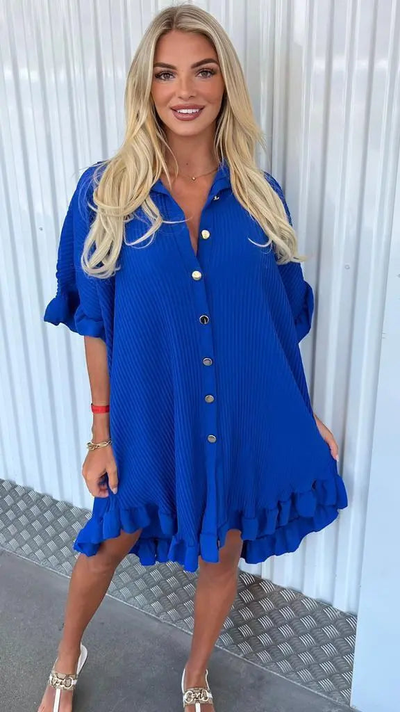 Ladies Pleated Dress Beauty hair & fashionfj