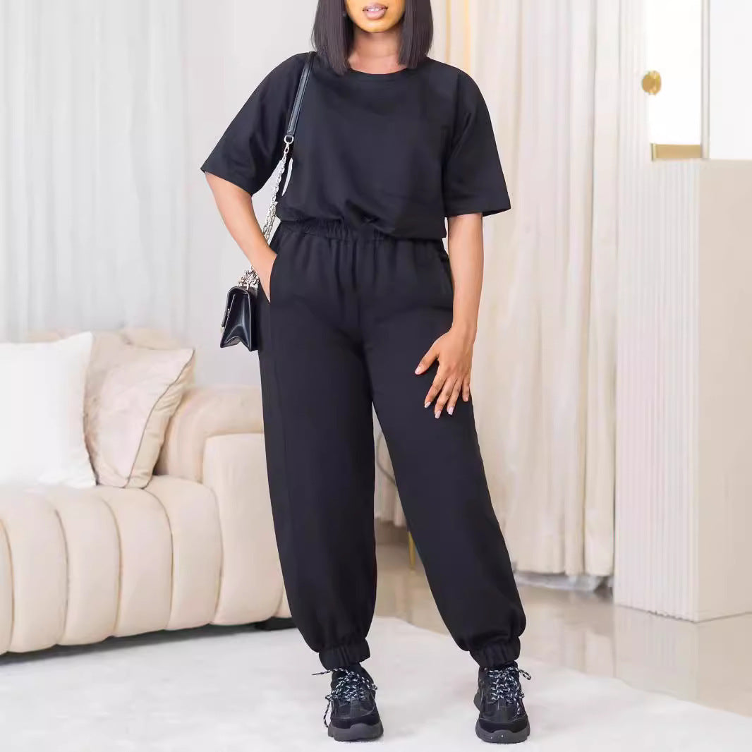 European And American Leisure Loose Fashion Ladies Two-piece Set Beauty hair & fashionfj