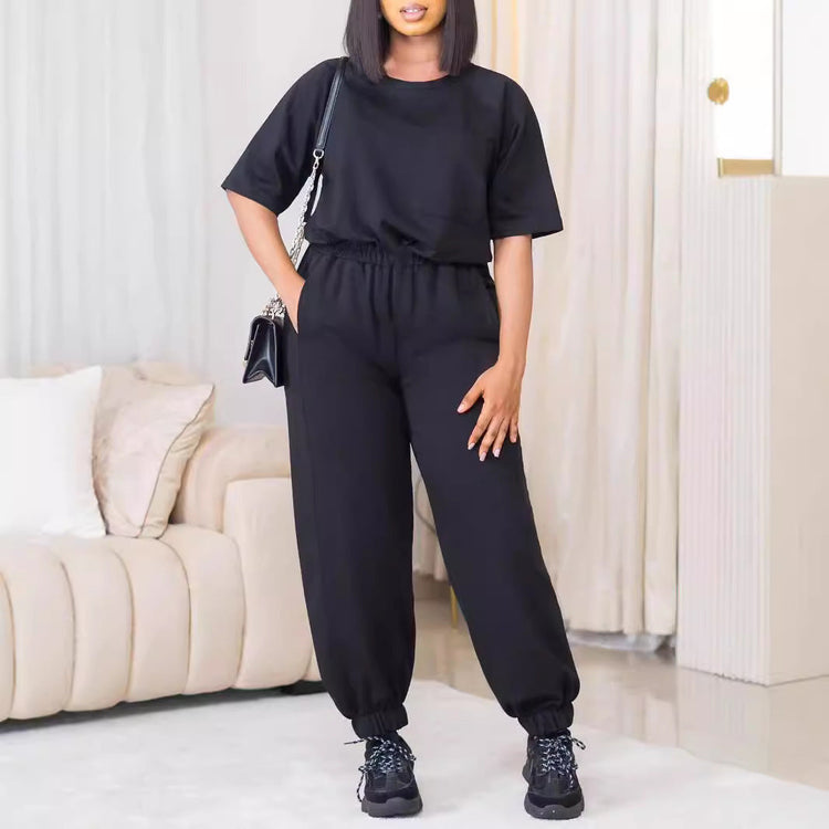 European And American Leisure Loose Fashion Ladies Two-piece Set Beauty hair & fashionfj