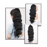 Natural Black Drawstring Ponytail Human Wigs Beauty hair & fashionfj