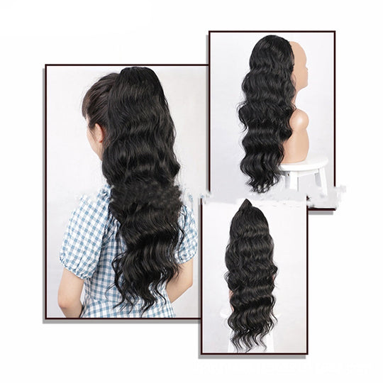 Natural Black Drawstring Ponytail Human Wigs Beauty hair & fashionfj