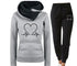 Love Heart Printed Sports Suit Hooded Sweatshirt Top And Drawstring Pants Fashion Casual Clothing For Women Beauty hair & fashionfj