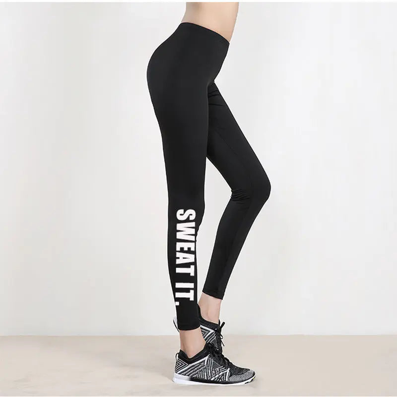 Letter Print Leggings Slim Pencil Pants Beauty hair & fashionfj
