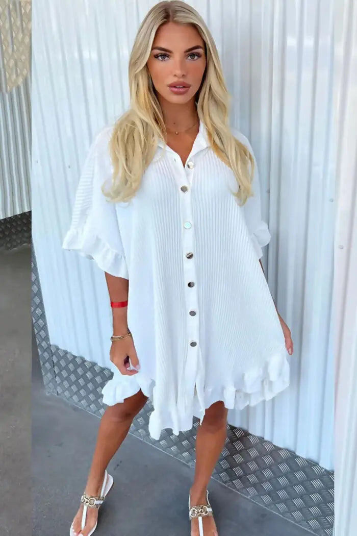 Ladies Pleated Dress Beauty hair & fashionfj