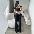 Comfortable Low Waist Elastic Navel Slightly Pull Slimming Suit Beauty hair & fashionfj