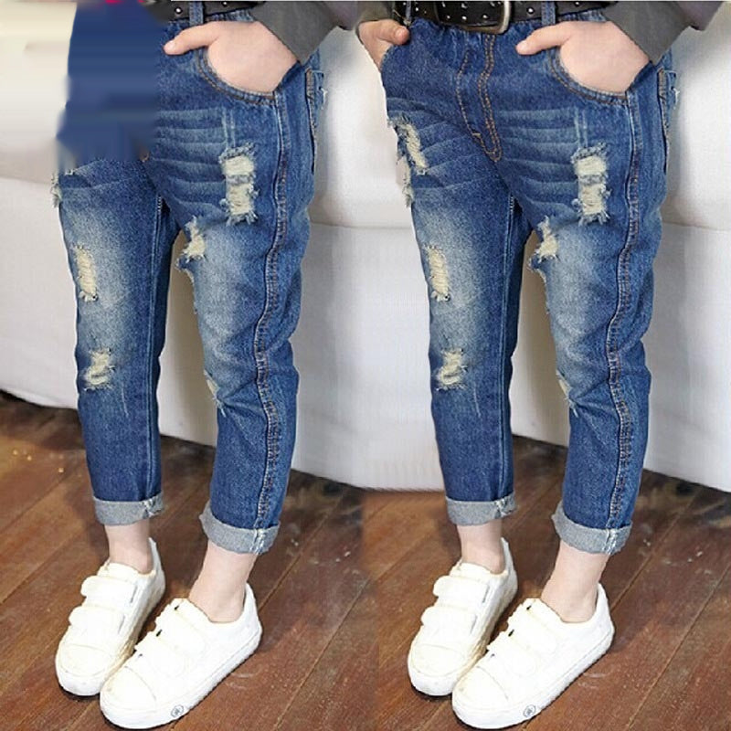 Children Children's Casual Loose Hole Jeans Beauty hair & fashionfj