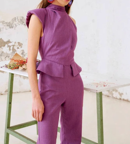 Fashionable Asymmetric Design Jumpsuit Slim Fit Slimming Beauty hair & fashionfj