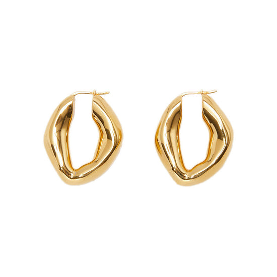 18K Gold Shaped Earrings Beauty hair & fashionfj