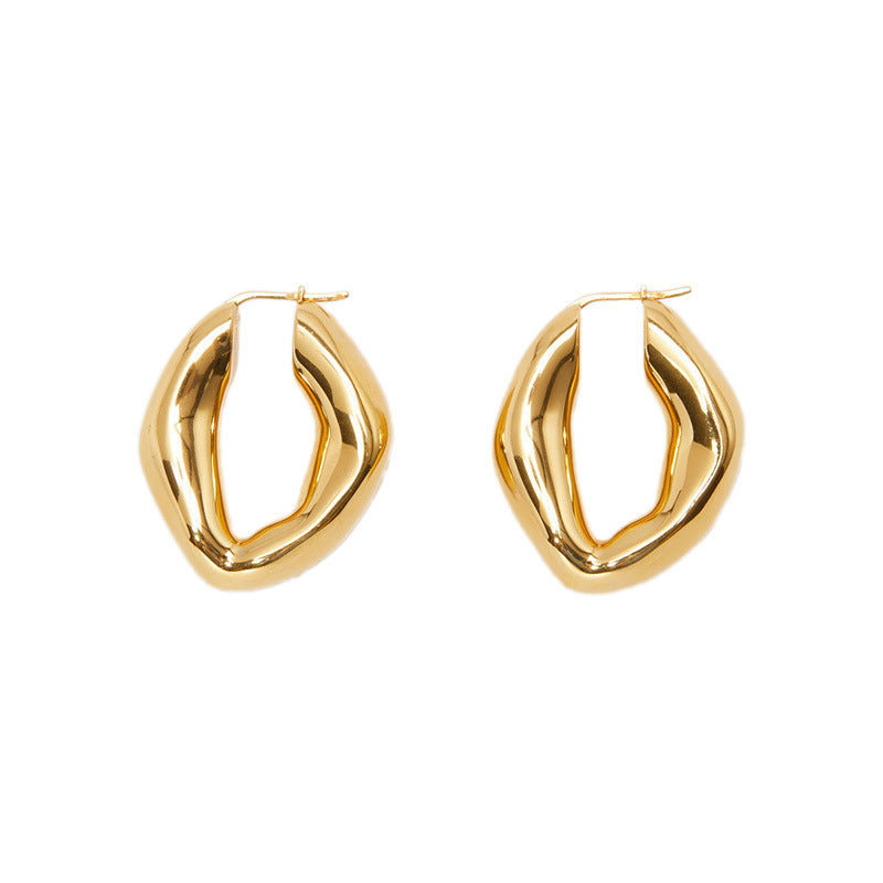18K Gold Shaped Earrings Beauty hair & fashionfj