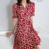 Summer New French Super Fairy Red Fairy Belly-covering Midi Dress Beauty hair & fashionfj