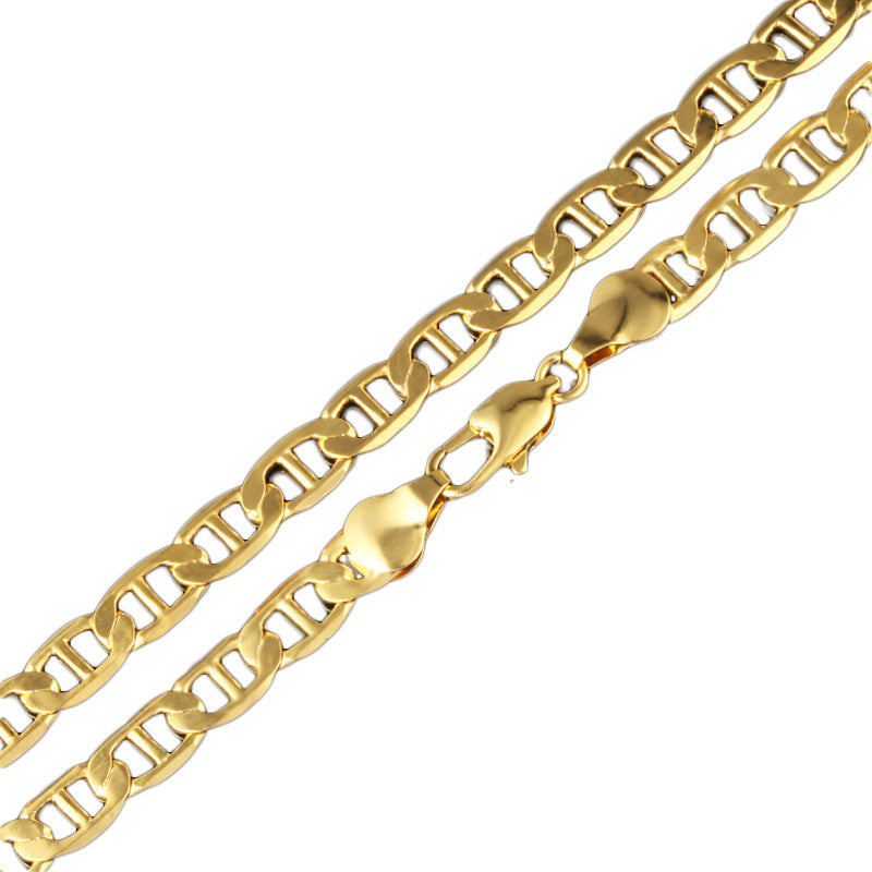 18K Gold Plated Necklace Men's Beauty hair & fashionfj
